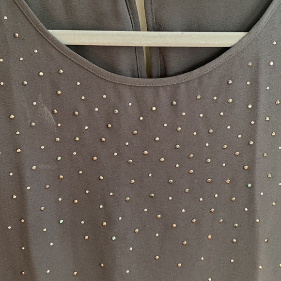 dark gray cap sleeve top - Picture 4 of 5